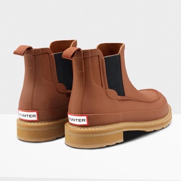 Hunter Other - Hunter Mens Brown Moc Toe Rubber Chelsea Boots